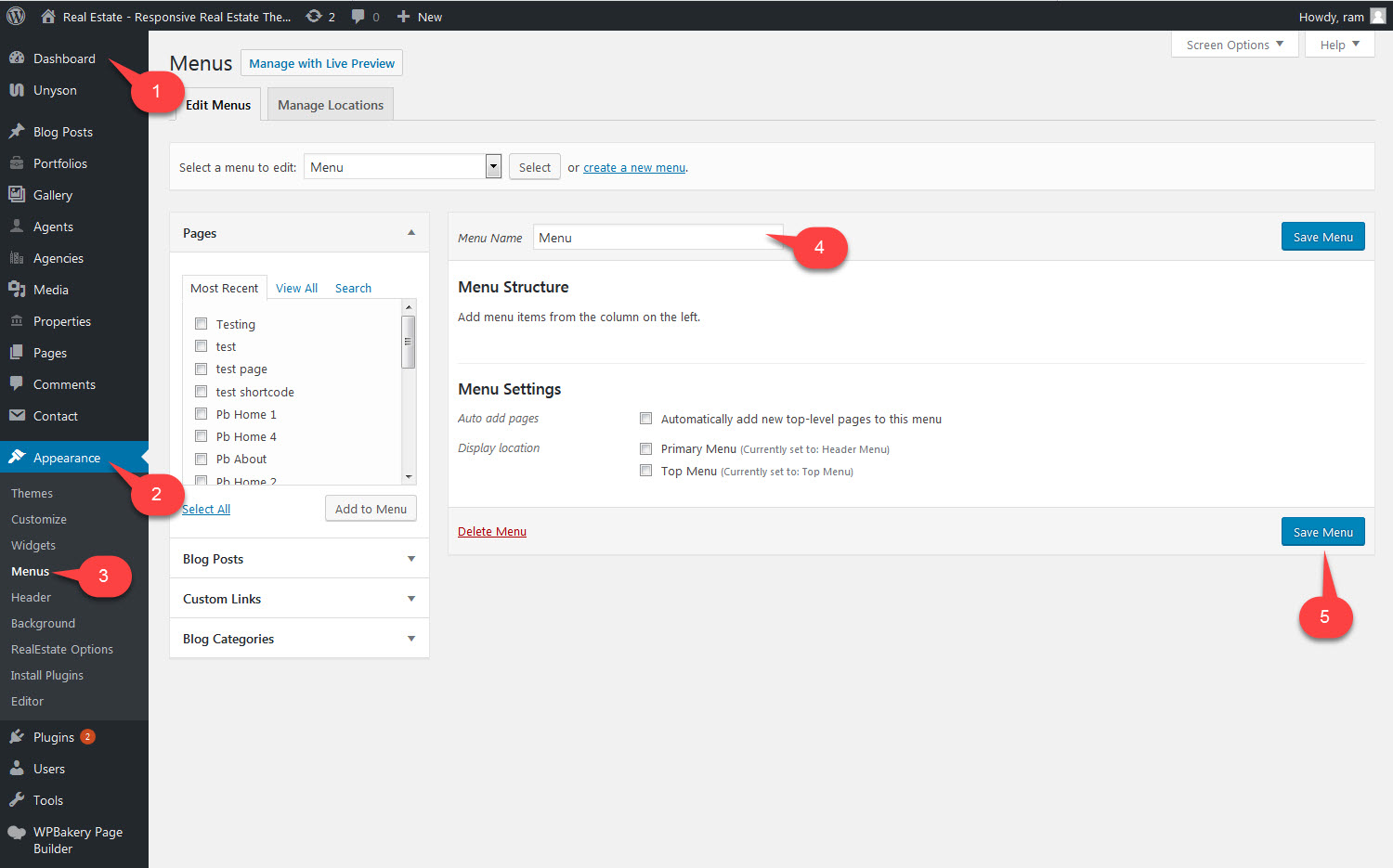   Adding & Organizing Menu Items